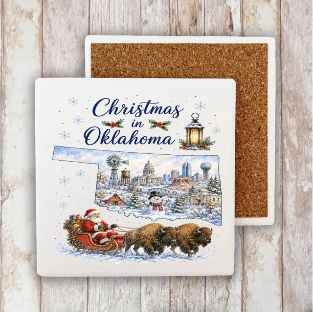 Avery Lane Gifts Christmas Oklahoma bordskåner 10x10 cm sten
