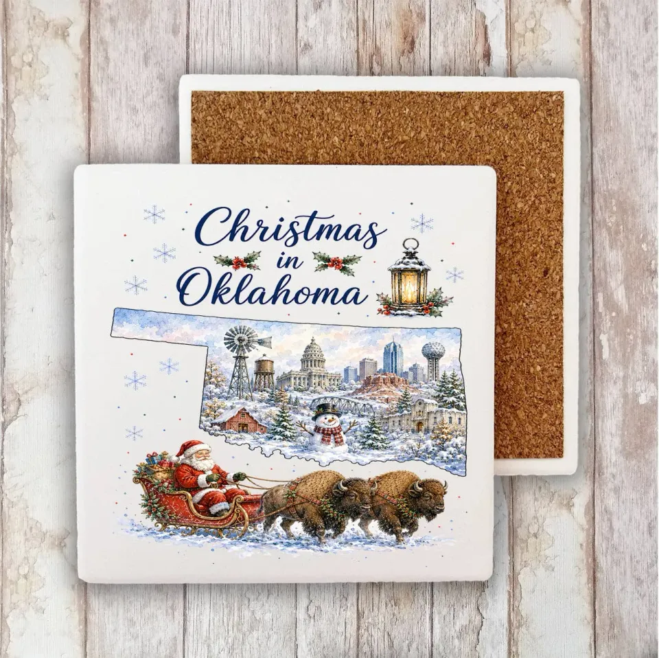Avery Lane Gifts Christmas Oklahoma bordskåner 10x10 cm sten