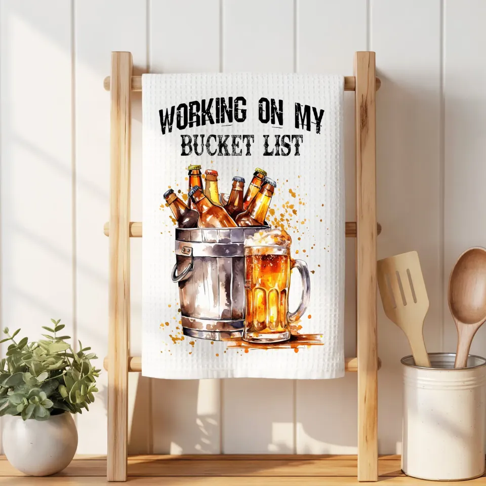 Avery Lane Gifts Working on My Bucket List viskestykke 41x36 cm vaffel