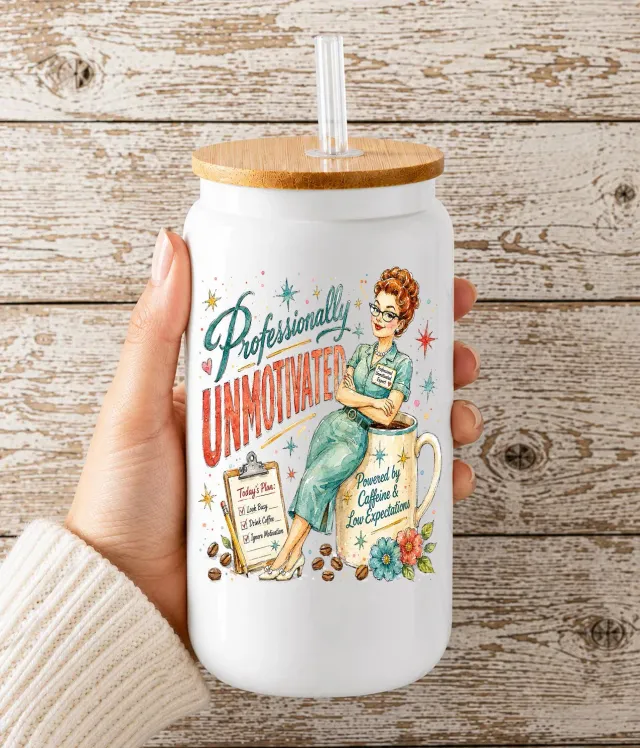 Avery Lane Gifts Housewives Professionally Unmotivated drikkeglas 473 ml sjov