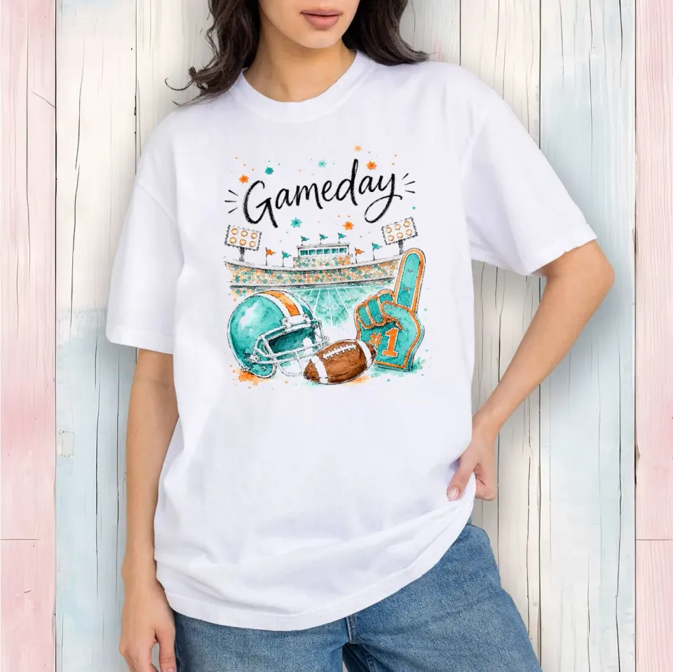 Avery Lane Gifts Gameday Football T-shirt hvid bomuld