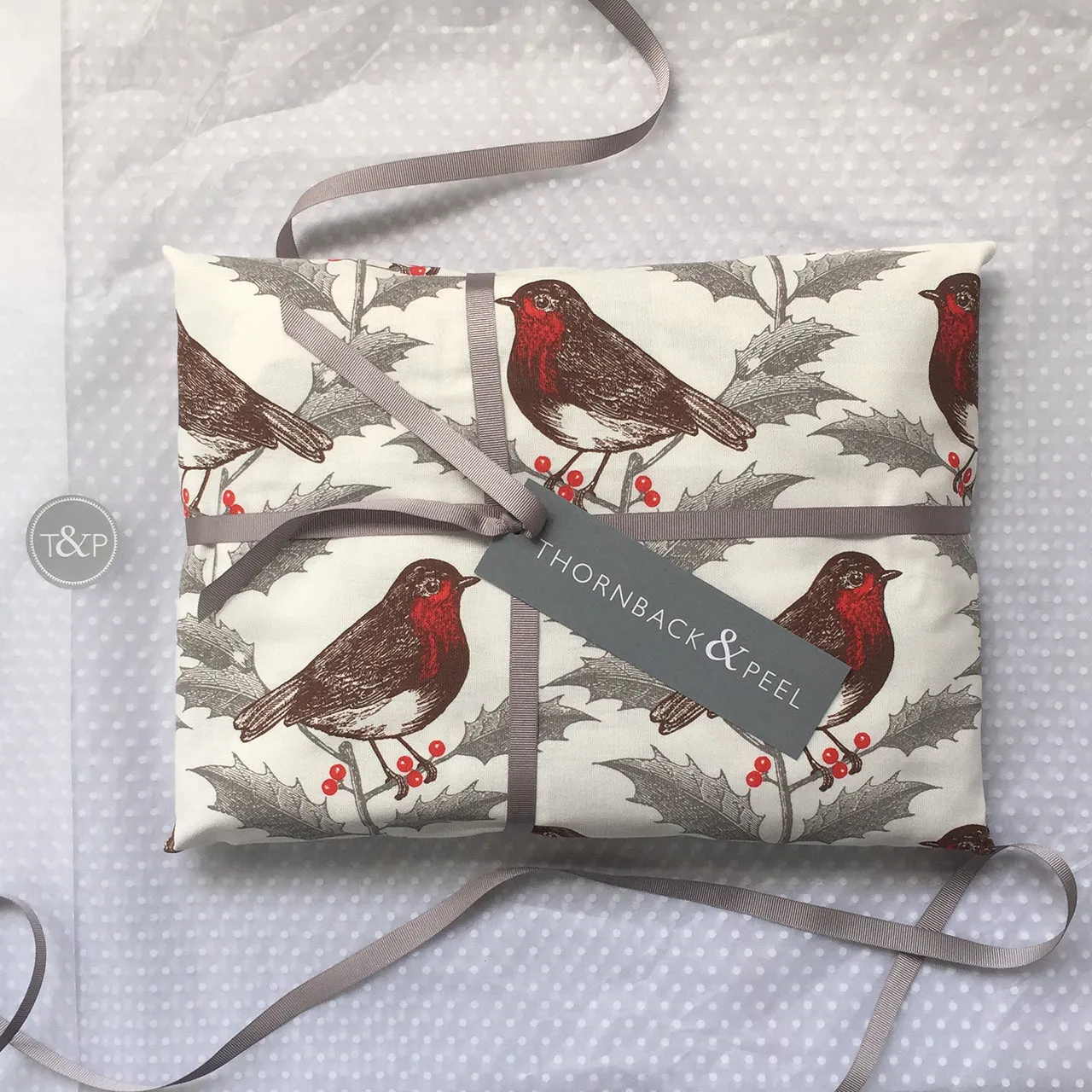 Thornback & Peel Robin & Holly viskestykke 47x77 cm hvid