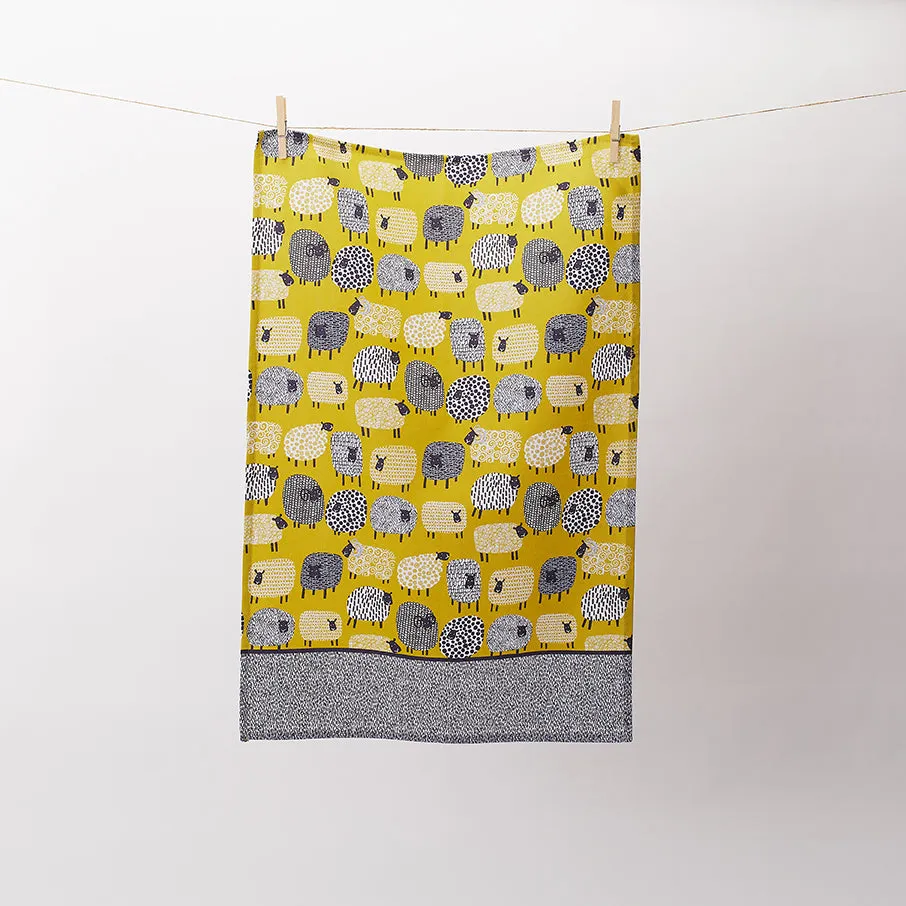 Ulster Weavers Dotty Sheep viskestykke gul bomuld