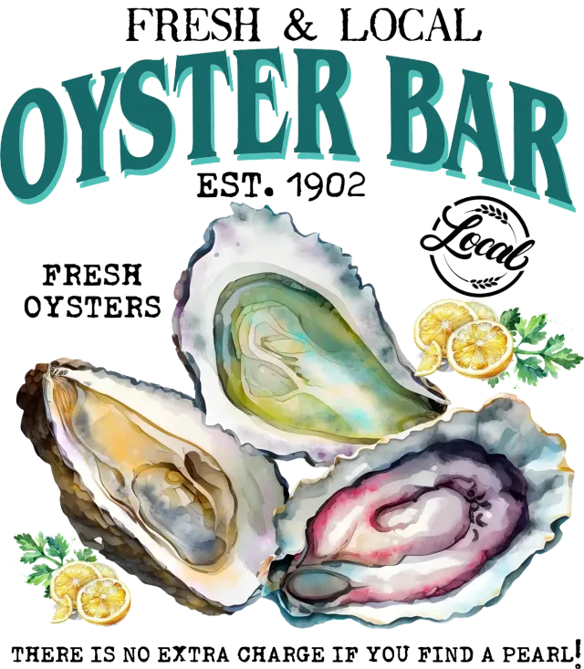 Avery Lane Gifts Oysters Bar Fresh & Local skilt kyst
