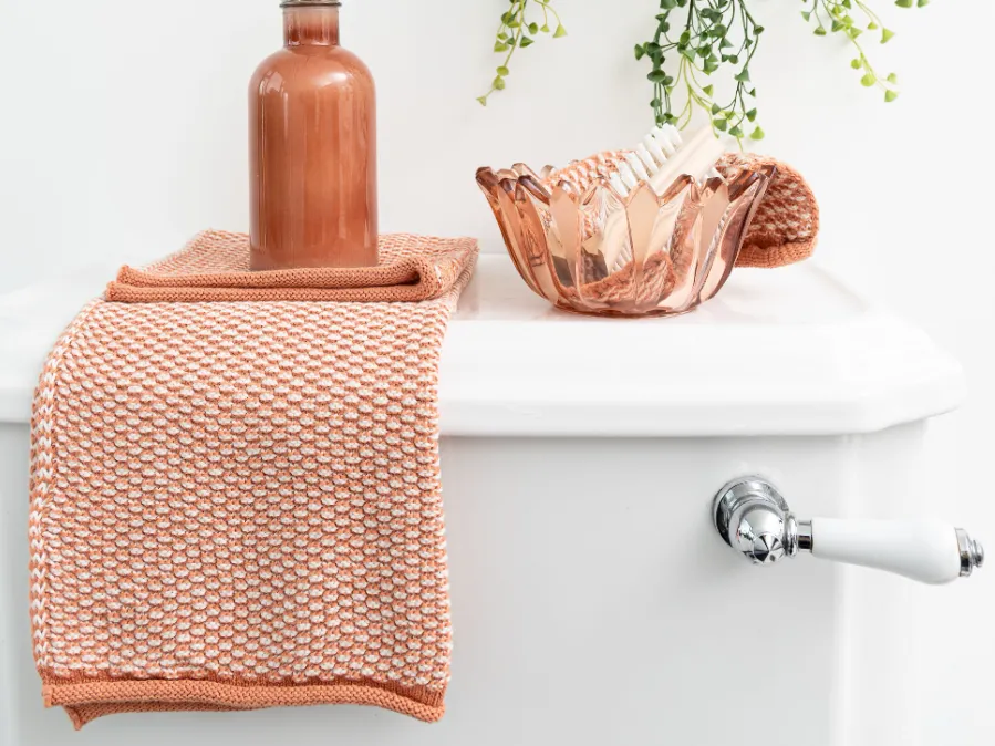 Solwang gæstehåndklæde natur/masalabrun økologisk