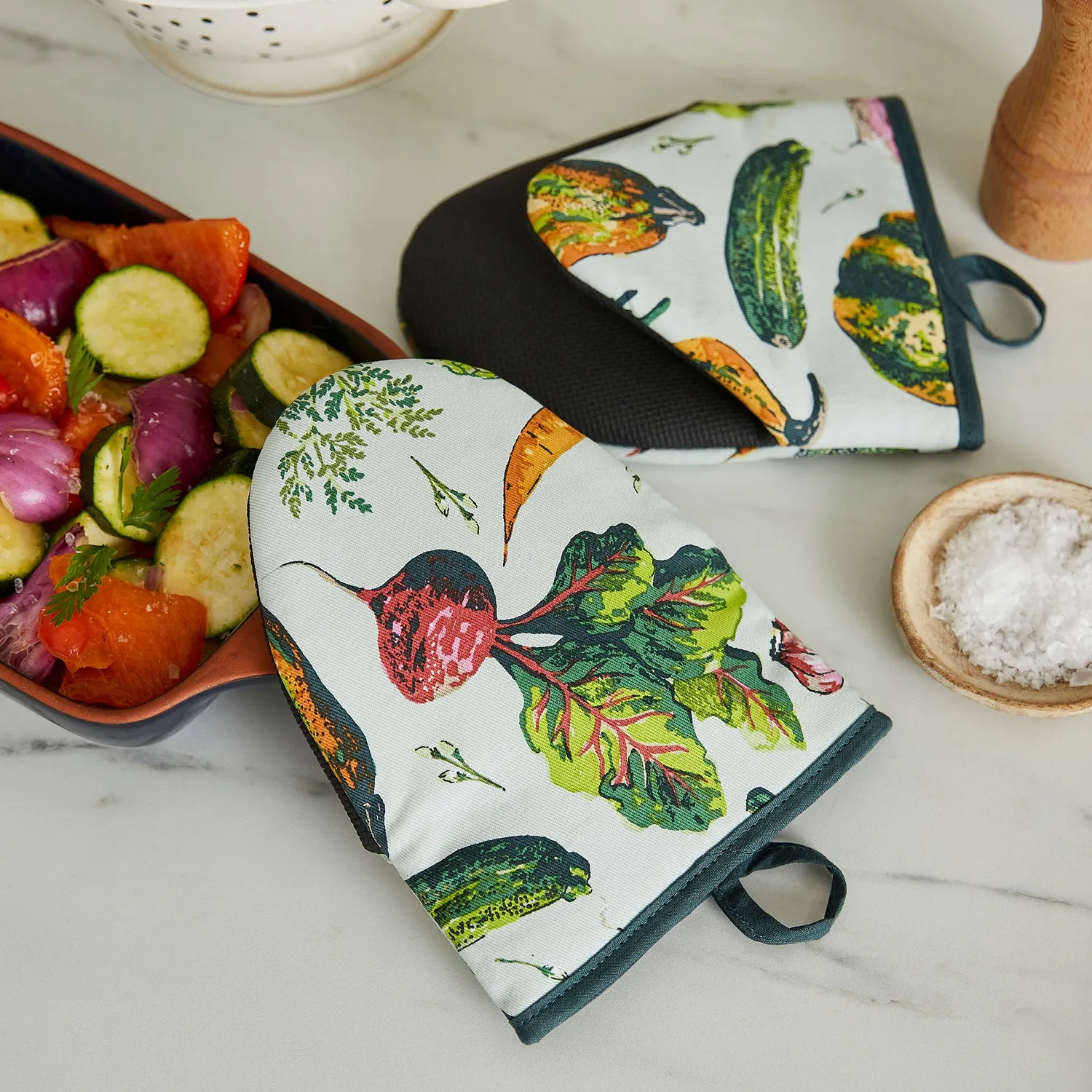 Ulster Weavers Vegetable Medley ovnhandsker 2-pak flerfarvet bomuld