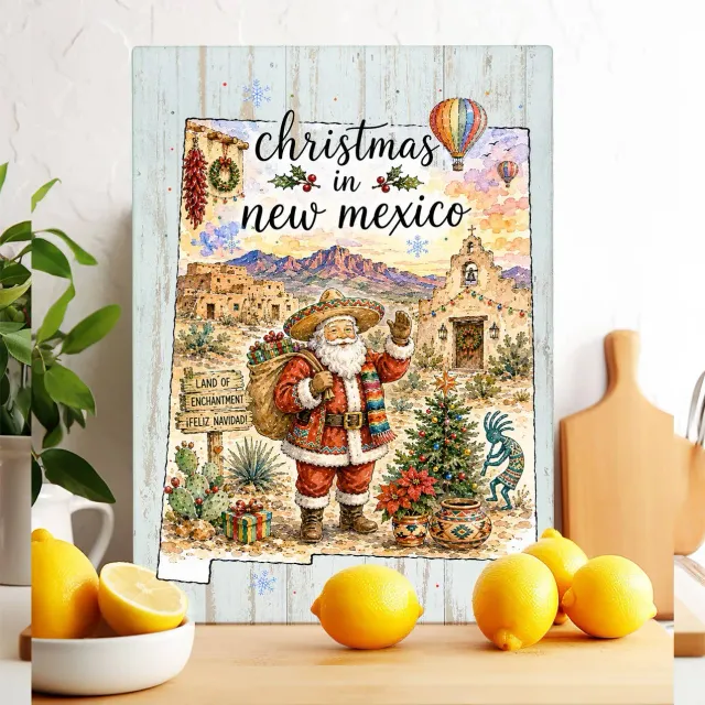 Avery Lane Gifts Christmas New Mexico skærebræt glas 28x38