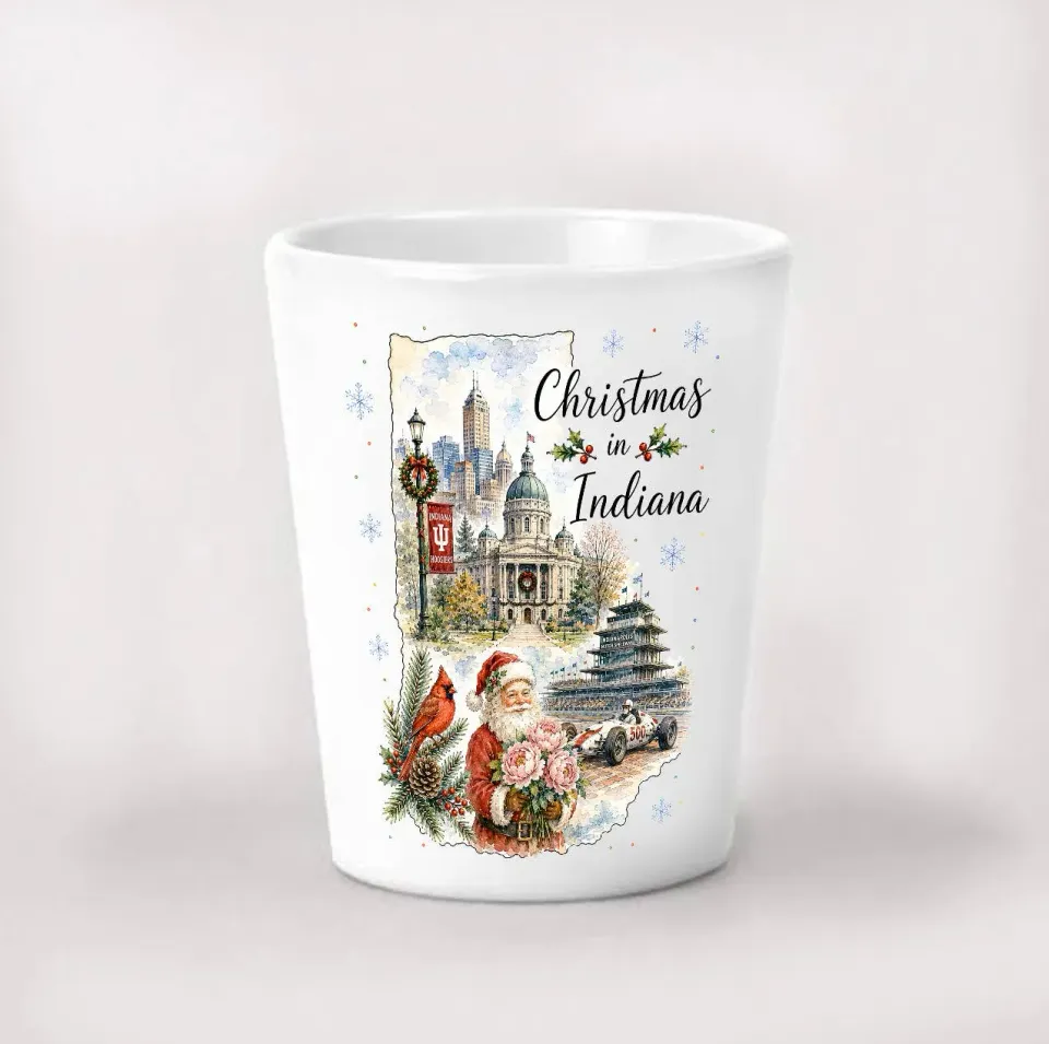 Avery Lane Gifts Christmas in Indiana State Map shotglas 44 ml