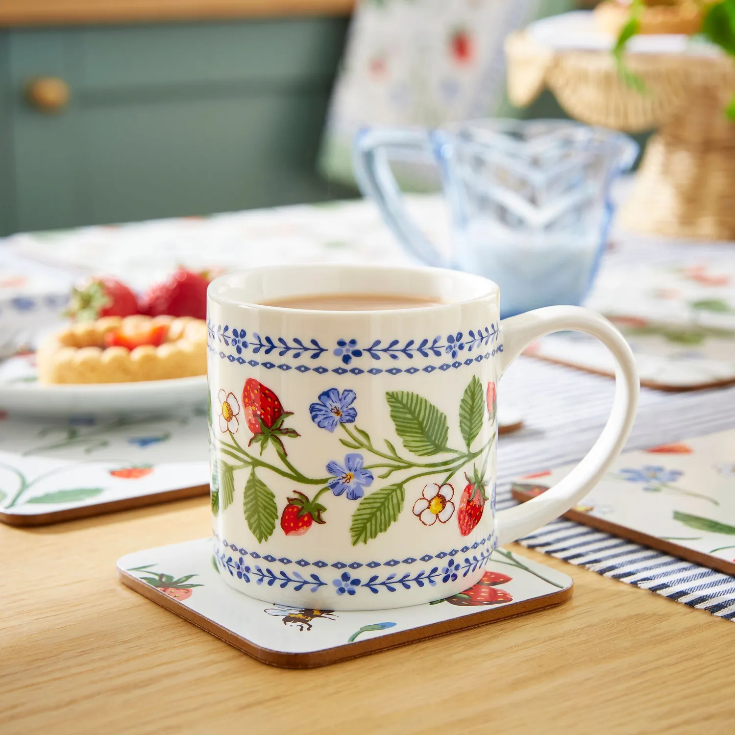 Ulster Weavers Strawberry Patch krus grøn porcelæn