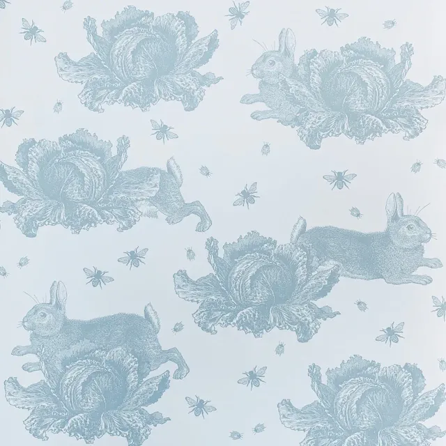 Thornback & Peel Rabbit & Cabbage tapet blå 10m non-woven