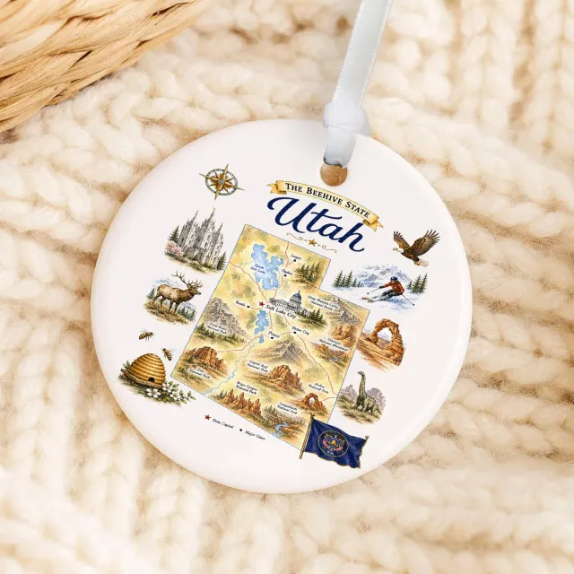 Avery Lane Gifts Utah Landmark julepynt 7,6 cm porcelæn