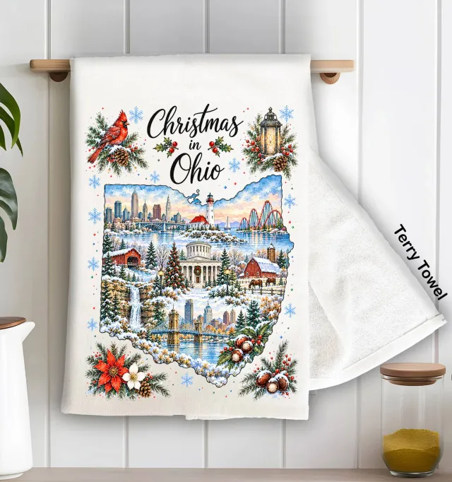 Avery Lane Gifts Christmas Ohio viskestykke terry 71x46 cm