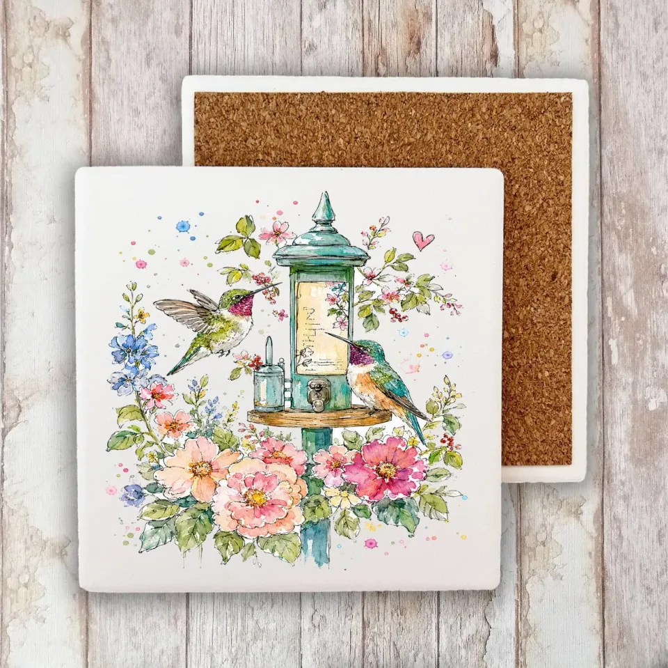 Avery Lane Gifts Spring Flowers bordskåner sten 10x10 blomst
