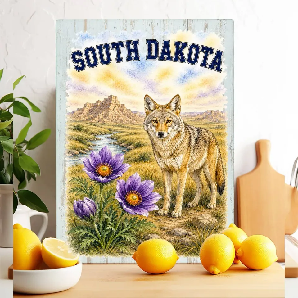 Avery Lane Gifts South Dakota skærebræt glas 28x38 cm varmebestandigt
