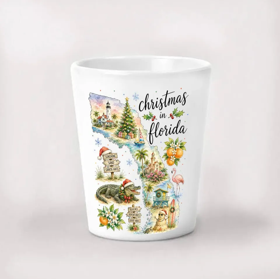 Avery Lane Gifts Christmas Florida State Map shotglas jul