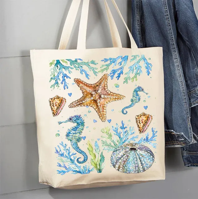 Avery Lane Coastal Blue Starfish mulepose 41x38 cm lærred
