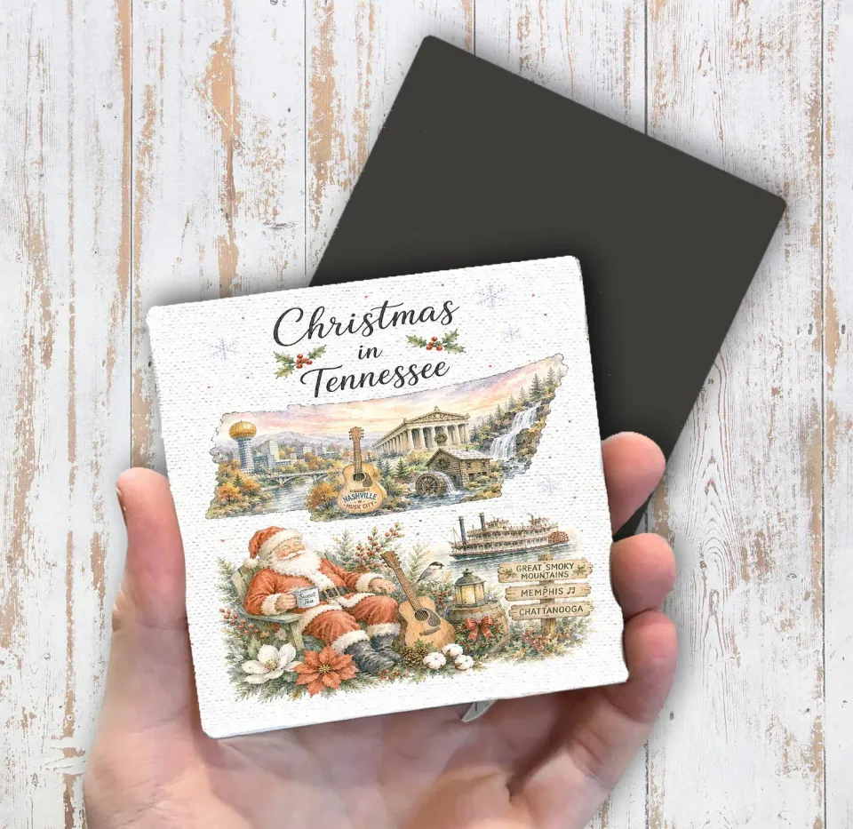 Avery Lane Gifts Tennessee køleskabsmagnet 10x10 cm jul