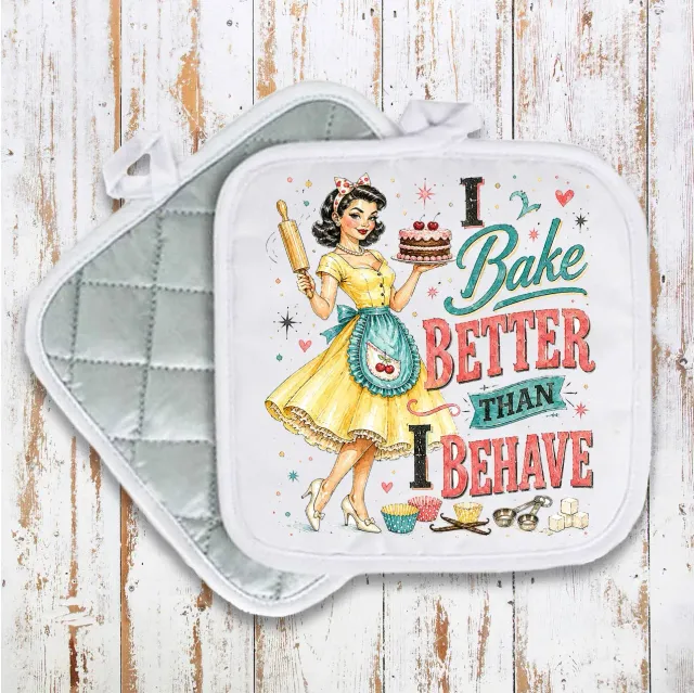 Avery Lane Gifts I Bake Better Than I Behave grydelap 1 stk