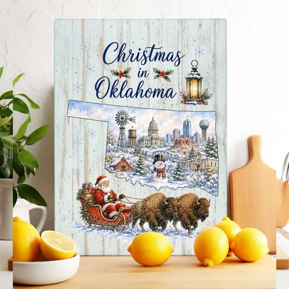 Avery Lane Gifts Christmas Oklahoma skærebræt glas 28x38 cm
