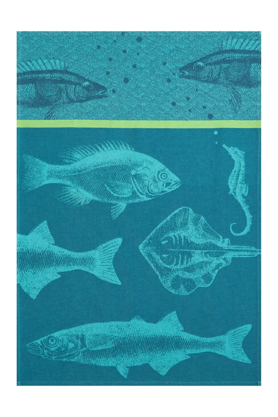 Coucke School of Fish viskestykke blå 50x75 bomuld