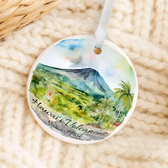 Avery Lane Gifts Hawaii Volcanoes julepynt porcelæn 7,6 cm