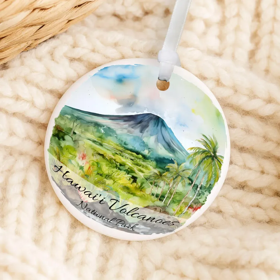 Avery Lane Gifts Hawaii Volcanoes julepynt porcelæn 7,6 cm