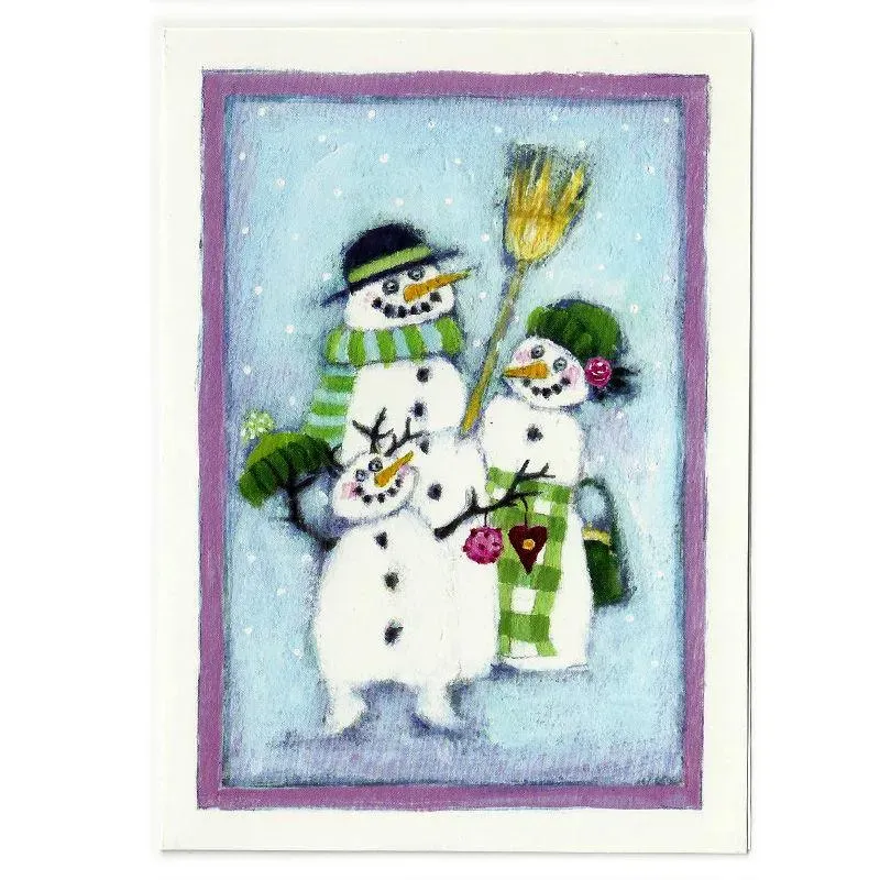 Aspegren Snowman Family postkort 11x16 cm 2 stk papir