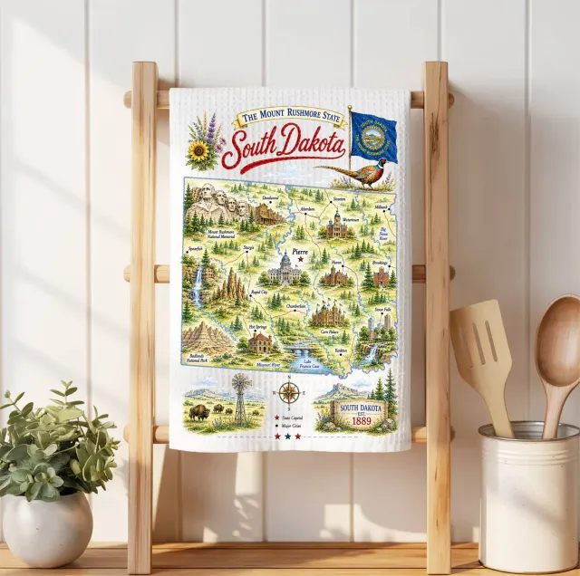 Avery Lane Gifts South Dakota mikrofiberklud vaffel 40x35 cm