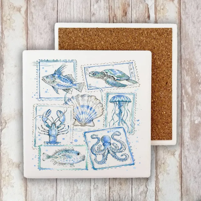 Avery Lane Gifts Coastal Blue bordskåner vintage