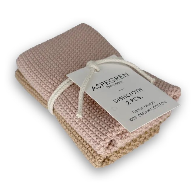 Aspegren Solid karklude macaroon 25x25 cm 2 stk
