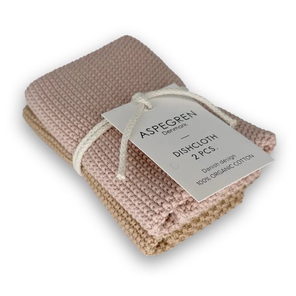 Aspegren Solid karklude macaroon 25x25 cm 2 stk
