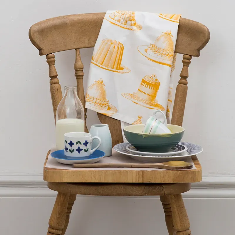 Thornback & Peel Yellow Jelly Cake viskestykke 47x77 bomuld