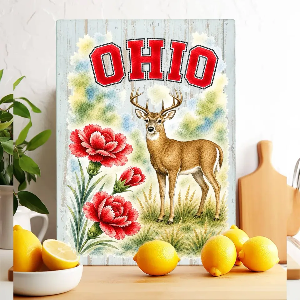 Avery Lane Gifts Ohio skærebræt glas 28x38 cm
