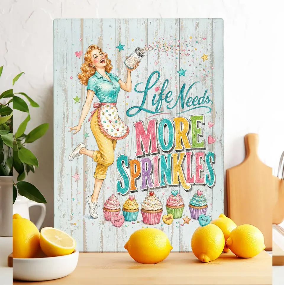 Avery Lane Gifts Life Needs More Sprinkles skærebræt glas stor