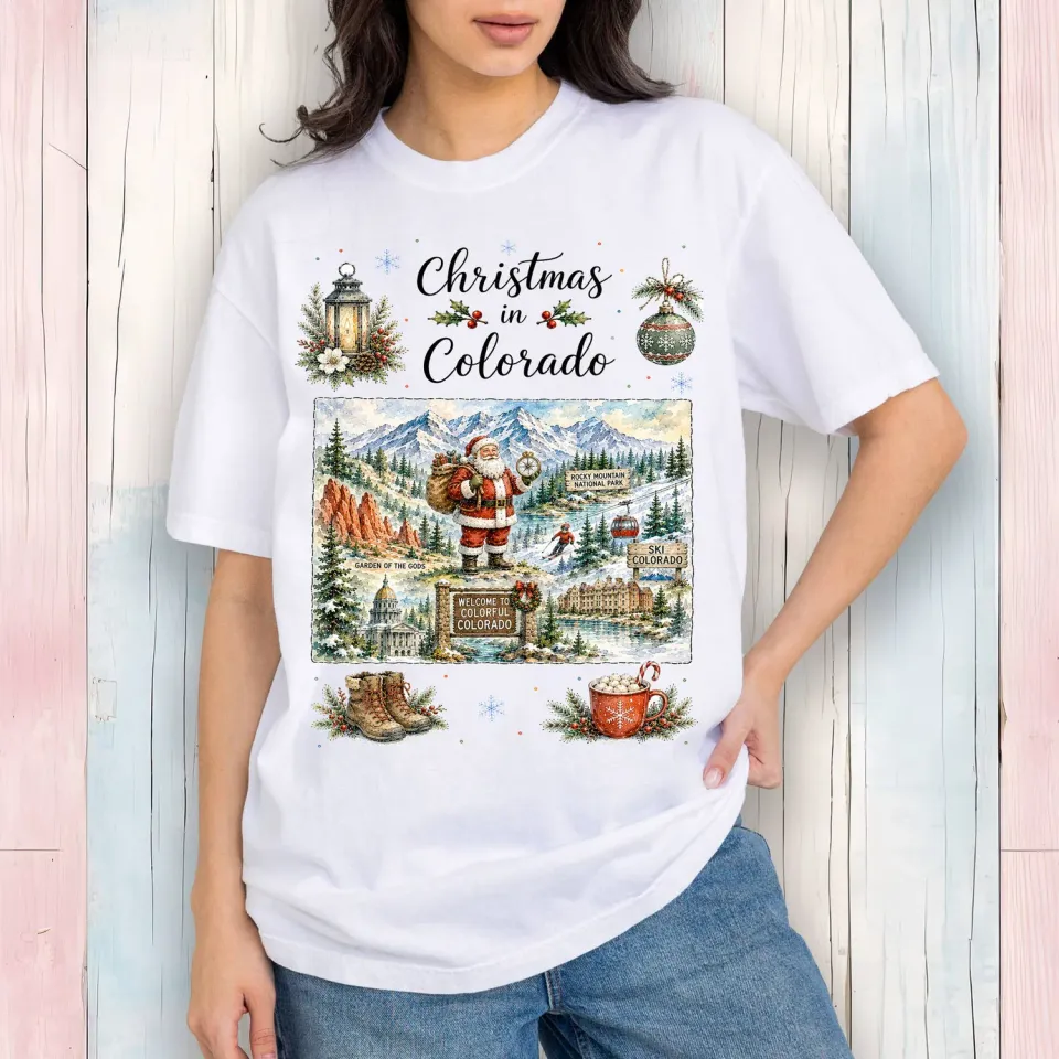 Avery Lane Gifts Colorado T-shirt bomuld hvid S-3XL