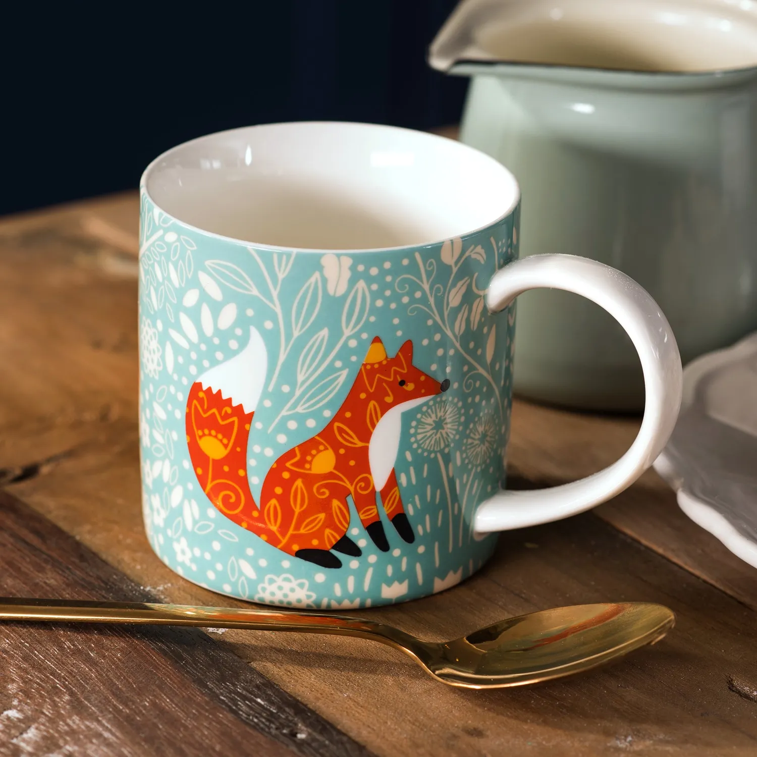 Ulster Weavers Foraging Fox Bone China Mug krus blå ræv