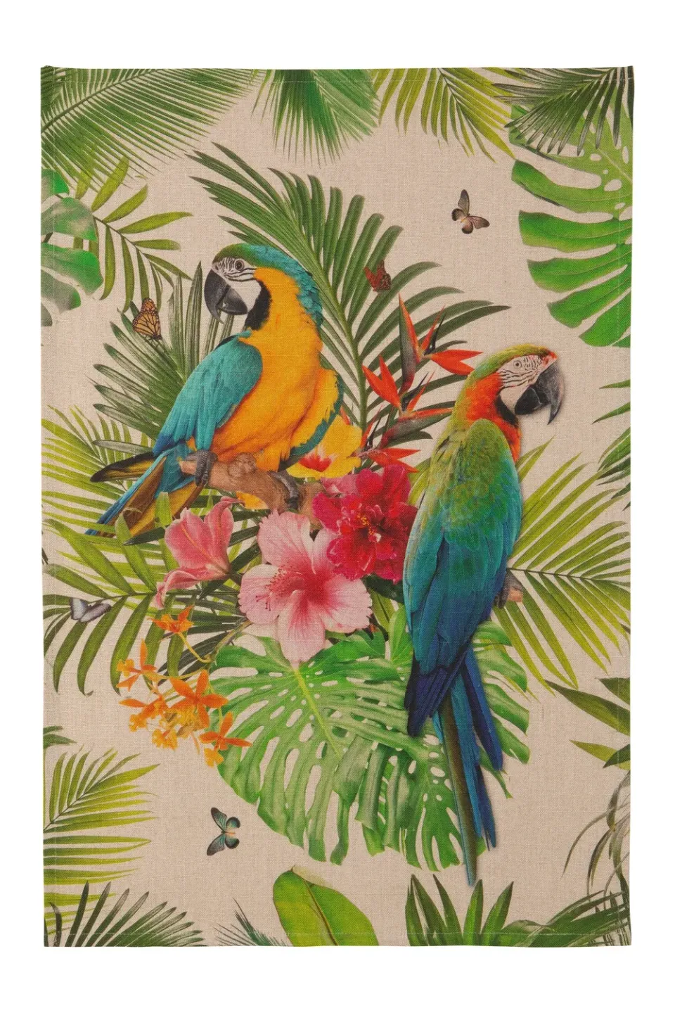 Coucke Tropical viskestykke hør 50x75 cm trykt