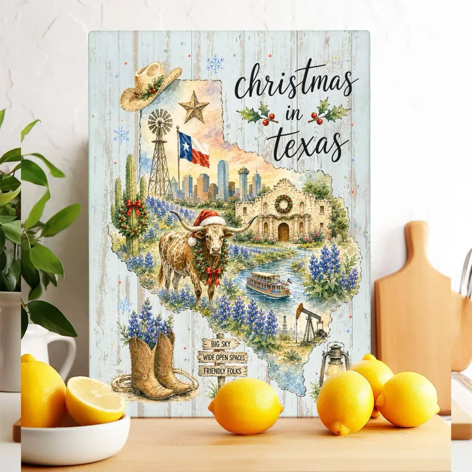 Avery Lane Gifts Christmas Texas glasskærebræt 28x38 cm
