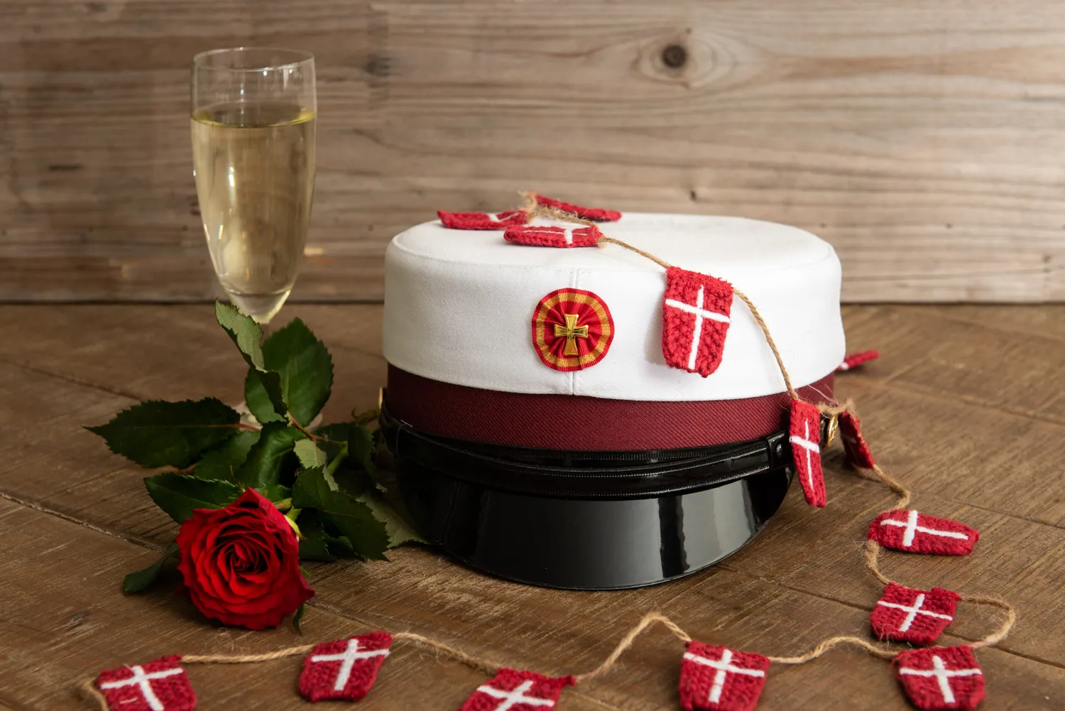 Solwang flagguirlande danske flag 10 stk bomuld