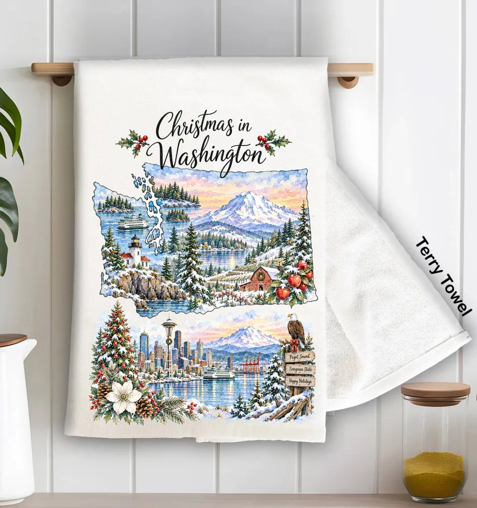 Avery Lane Gifts Christmas Washington viskestykke frotté bomuld