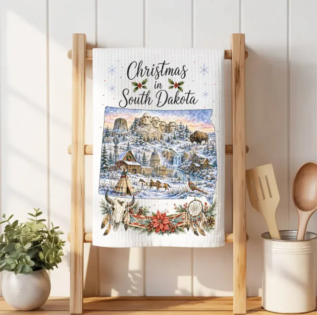 Avery Lane Gifts Christmas South Dakota State Map vaffelklud 41x36 cm