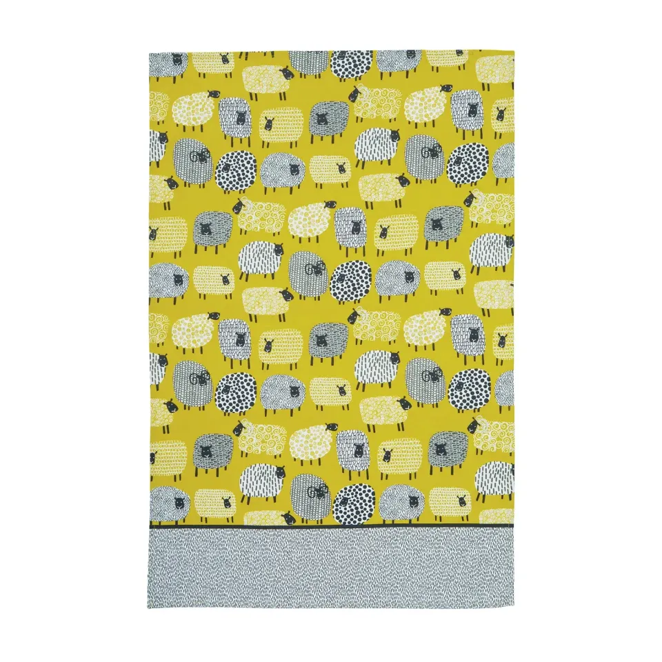 Ulster Weavers Dotty Sheep viskestykke gul bomuld
