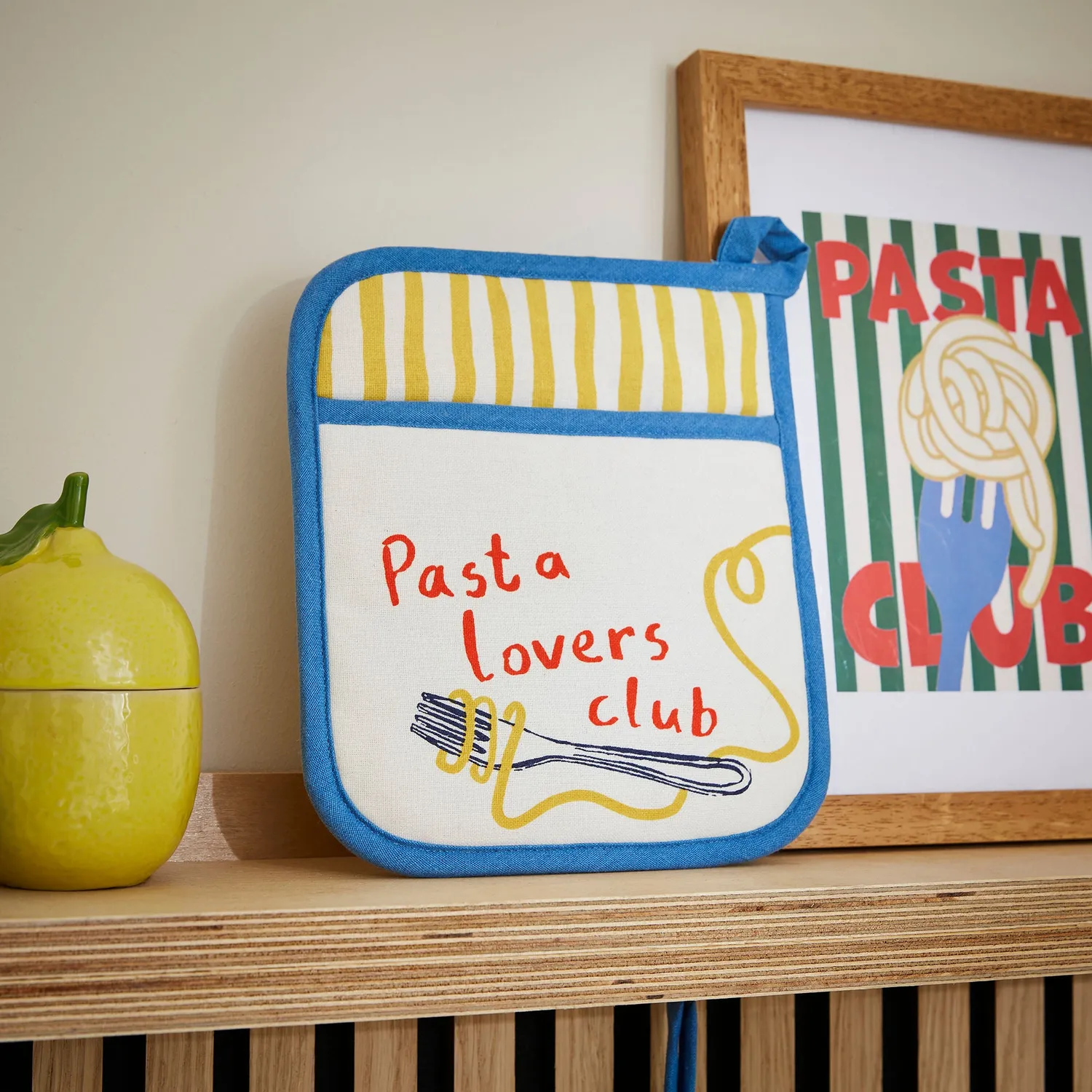 Ulster Weavers Pasta Lovers Club grydelap gul bomuld