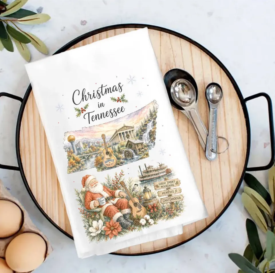 Avery Lane Gifts Christmas Tennessee viskestykke bomuld 68x68 cm