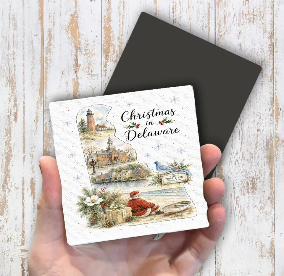 Avery Lane Gifts Christmas Delaware køleskabsmagnet 10x10 cm julemotiv