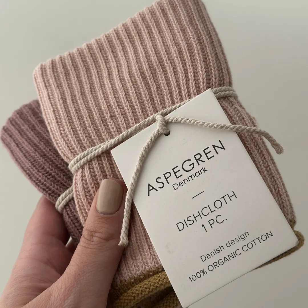 AspEgren Ripple Strikket Karklud Powder 26x26 cm Økologisk