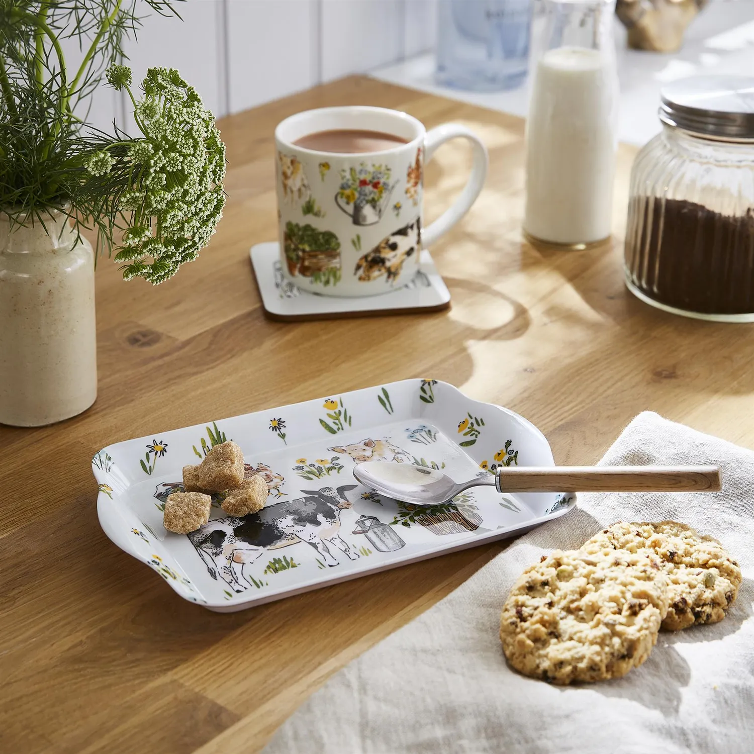 Ulster Weavers Portman Farm krus grå benporcelæn gårdmotiv