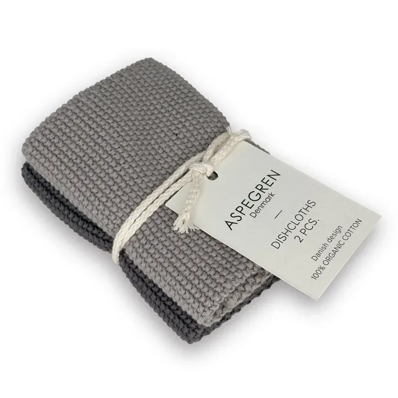 AspEgren Solid Gray karklude grå 26x26 cm 2 stk bomuld