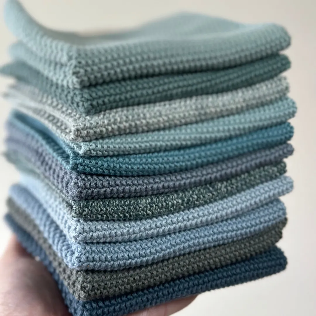 AspEgren Solid karklud 26x26 cm aqua 2 stk økologisk