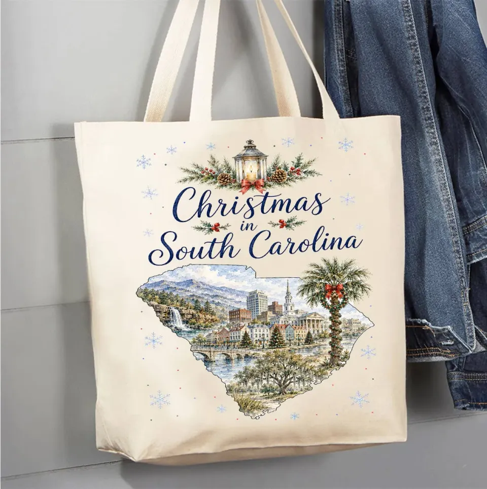 Avery Lane Gifts Christmas South Carolina State Map mulepose bomuld